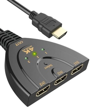 SWITCH rozdzielacz trójnik rozgałęźnik 3x HDMI w 1