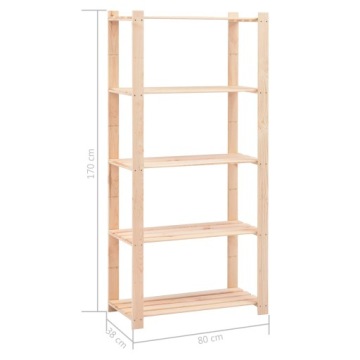 vidaXL Полки с 5 полками 2 шт 80x38x170 см сосна 250 кг