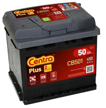 AKUMULATOR CENTRA PLUS 50AH 450A 12V L+ CB501