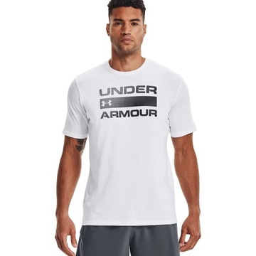 Koszulka męska Under Armour Team Issue Wordmark SS biała 1329582 100 - S