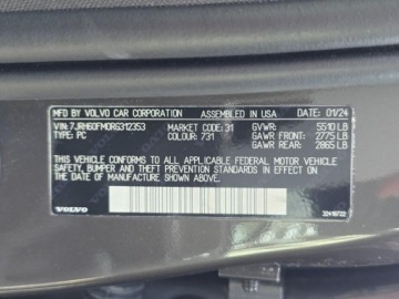 Volvo S60 III 2024 volvo s60 RECHARGE Plug-In Hybrid T8, T8 2.0l 461KM * Przebieg:12, 845km, zdjęcie 36