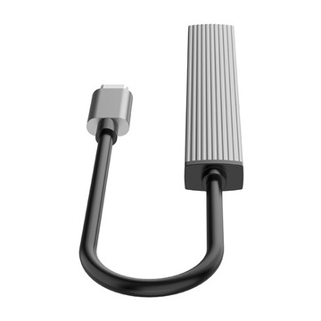 Orico Hub USB-C 3 порта USB-A 3.0, устройство чтения microSD, алюминий, серебристый