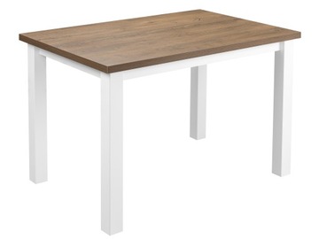 KOMPAKTOWY SOLIDNY STÓŁ DO KUCHNI JADALNI 120x80 BIAŁY/DĄB LEFKAS