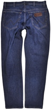 WRANGLER spodnie STRAIGHT high waist DARK BLUE jeans TEXAS SLIM _ W33 L32