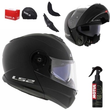 KASK MOTOCYKLOWY SZCZĘKOWY LS2 FF908 STROBE II mat NEW MODEL + MOTUL 3XL