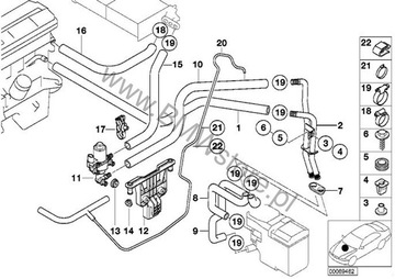 BMW 5 E39 2.5 3.0 D M57 184KM PŘÍVOD MOTORU ZPÁTEČNÝ WAZ TRUBKA VODY