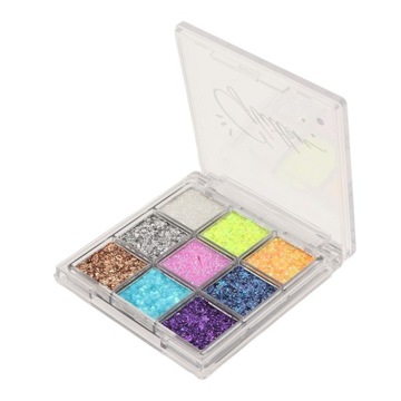 Палитра теней с блестками 9 цветов.