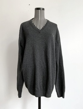 GANT MAN sweter V-neck 100% wełna lambswool idl XL