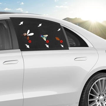 МОСКИТНАЯ СЕТКА АВТОМОБИЛЬНЫЕ ОКОННЫЕ ЗАКРЫТИЯ ДЛЯ АВТОМОБИЛЬНЫХ ШТОР 2 ШТ.