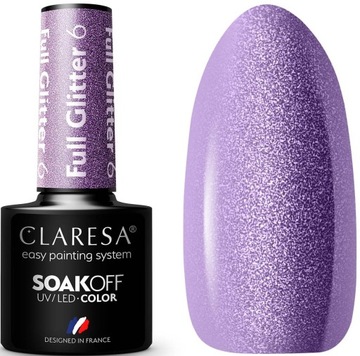 CLARESA LAKIER HYBRYDOWY UV/LED FULL GLITTER 6