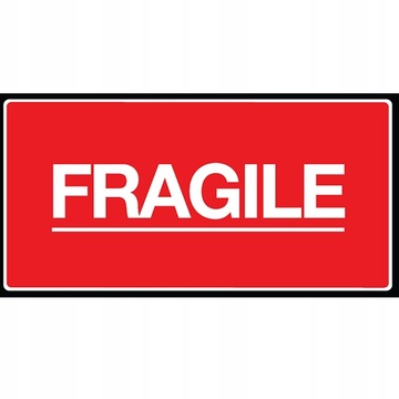 Naklejki Ostrzegawcze Etykiety FRAGILE 100szt