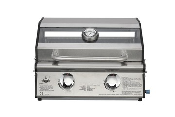 STOŁOWY GRILL GAZOWY EL FUEGO TURYSTYCZNY Z SZYBĄ 6KW STAL!