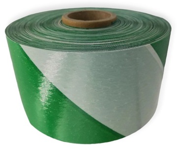 ЛЕНТА ПРЕДУПРЕЖДАЮЩАЯ 70мм/500м бело-зеленая