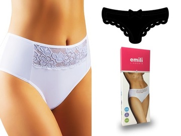 Chita Koronkowe Figi Bawełna EMILI czarny 3XL