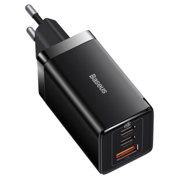 БЫСТРОЕ СЕТЕВОЕ ЗАРЯДНОЕ УСТРОЙСТВО BASEUS, 3 порта USB USB-C, 65 Вт, PD QC 4.0 + КАБЕЛЬ