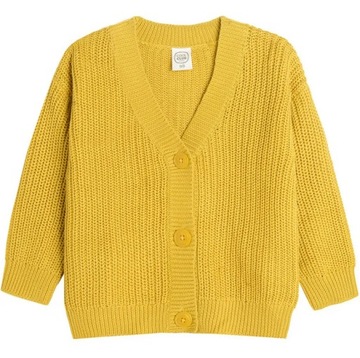 Cool Club Sweter dziewczęcy rozpinany musztardowy r 122