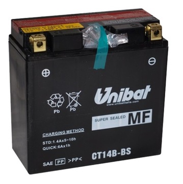Akumulator Unibat CT14B-BS, YT14B-BS, ET14B-BS, 12AH, 210A