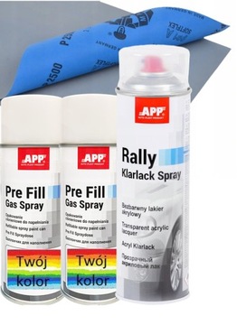 App 2szt kolor spray+lakier bezbarwny zestaw