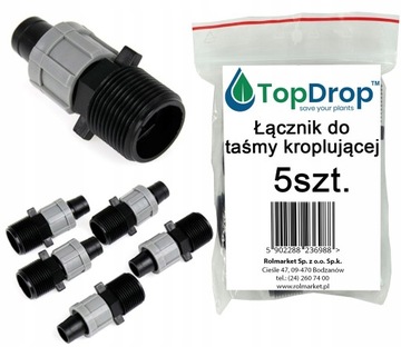 5 szt Łącznik do taśma kroplująca wtyk na wąż kroplujący do rura 16 mm