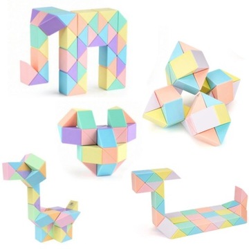 ЛОГИЧЕСКИЙ ПАЗЛ ВОЛШЕБНАЯ ЗМЕЯ ПАСТЕВЫЙ ЦВЕТ 48 ШТ.