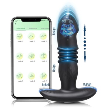 Z Apptelescopic Vibrating Butt Butt Anal Vibrator bezprzewodowe zdalne zaba