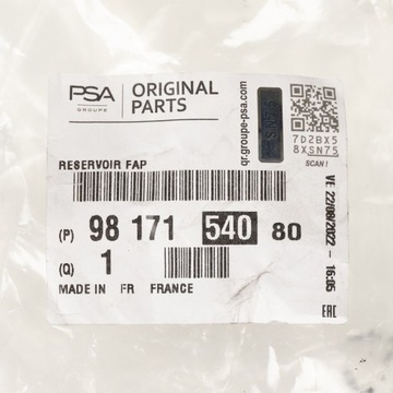 OE PSA FAP БАК ДЛЯ ЖИДКОСТИ CITROEN C5, JUMPY/ PEUGEOT 3008.5008 16-