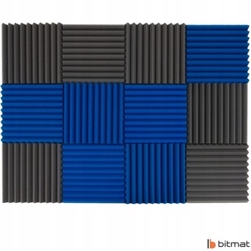 Panel akustyczny wygłuszający klin szary niebieski do salonu wewnętrzne