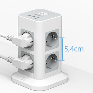 РАЗЪЕМ ПИТАНИЯ С 8 РАЗЪЕМАМИ 3USB, СТОЯЩИЙ, КОМПАКТНЫЙ