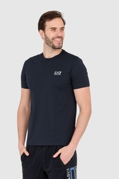 EA7 Granatowy t-shirt męski z małym białym logo M