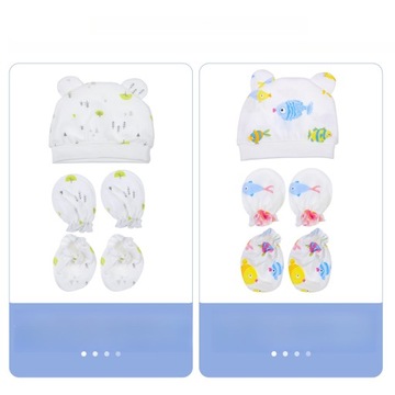 CHŁOPIĘCE CZAPKI Z RĘKAWICZKAMI CZAPKI 2 ZESTAWY CHŁOPIEC NOWORODKA