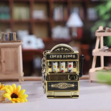Mini automat do gry brelok do kluczy Mini gra zręcznościowa zabawka dla dzieci mężczyźni złoto