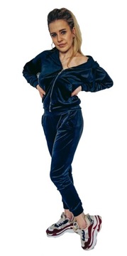 Komplet dresowy welur bluza + spodnie r. XS czar