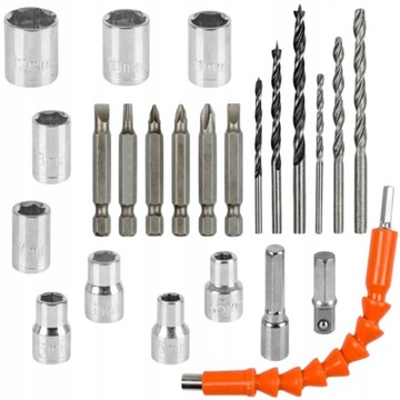 АККУМУЛЯТОРНАЯ ДРЕЛЬ И ОТВЕРТКА 21 В ЖЕЛТЫЙ + 2 АККУМУЛЯТОРА 2,0 Ач