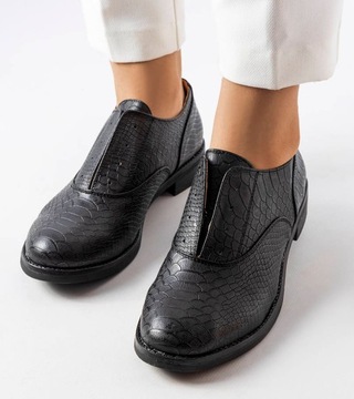 Черные туфли из тисненой эко-кожи K1808-4C 38