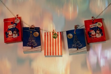 АДВЕНТ-календарь DIY сумки 24шт наклейки ЭКОЛОГИЧЕСКИЙ своими руками