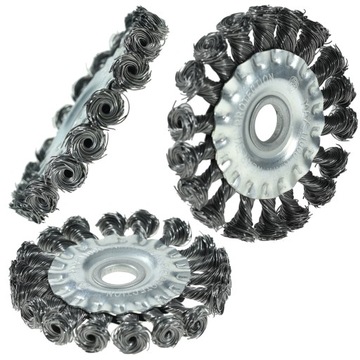SZCZOTKA TARCZOWA DO SZLIFIEREK DRUT SKRĘCONY 100 MM OTWÓR 16 MM