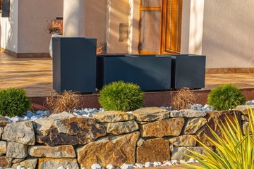 ЦВЕТОЧНЫЙ ГОРШОК ЦВЕТОЧНЫЙ ГОРШОК ЧАШКА ВЫСОКАЯ БОЛЬШАЯ КАРО АНТРАЦИТ 40x40x60см