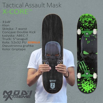 Деревянный скейтборд Classic Assault Mask 31x8″