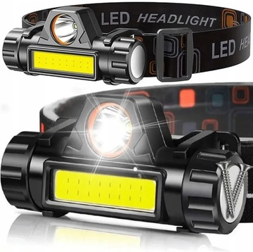 LATARKA CZOŁOWA Z MAGNESEM CZOŁÓWKA LED COB 4W1
