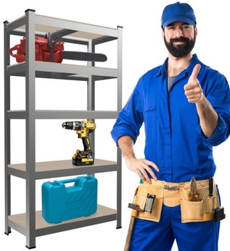 ГАРАЖНЫЙ СТЕЛЛАЖ ДЛЯ ХРАНЕНИЯ МЕТАЛЛИЧЕСКИЙ 5 УРОВНЕЙ 150x70x30 СМ ВМЕСТИМОСТЬ ПОЛКИ 150 КГ