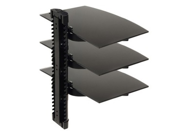 ТРОЙНАЯ НАСТЕННАЯ ПОЛКА RTV/DVD С РЕГУЛИРУЕМЫМ СТЕКЛОМ