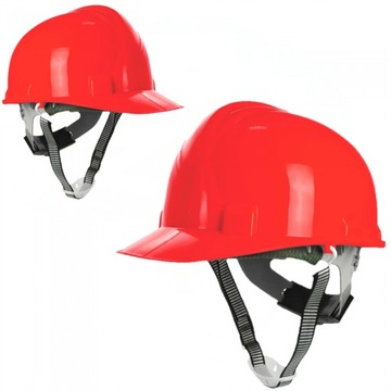 KASK ROBOCZY OCHRONNY BHP WYSOKOŚCIOWY LEKKI WYTRZYMAŁY 4-PKT CZERWONY