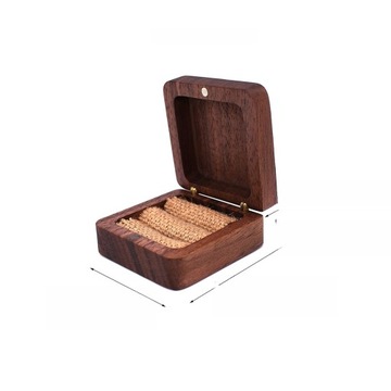 Футляр для обручальных колец, держатель для колец на палец, шкатулка из черного ореха.