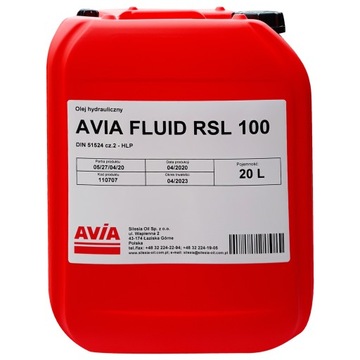 Olej hydrauliczny AVIA FLUID RSL 100 20L
