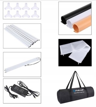 PULUZ PU5080 БЕСТЕНЕВАЯ ТЕНТА 80x80см LED 5500K ДЛЯ ФОТОГРАФИИ ПРОДУКТА