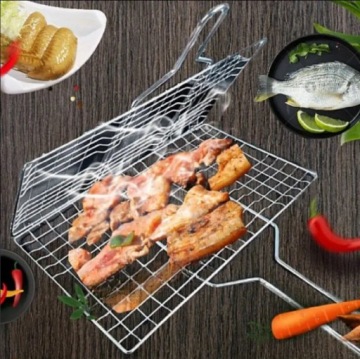 Решетка для мяса, рыбы, овощей, закрытая корзина, решетка для гриля, 23х36см