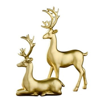 1 Pair of Resin Sculptures, Elk Deer Option 1-Gold