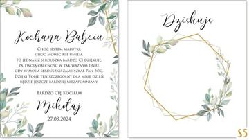 Podziękowanie chrzestnych dziadków chrzest aniołek