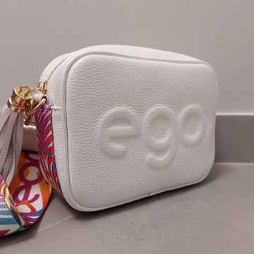Белая кожаная сумка через плечо EGO ES0223FR