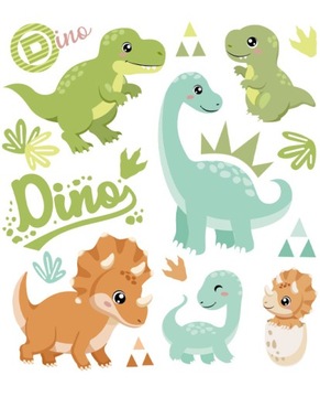 Naplamki Naprasowanki Na Ubrania Naklejki Dla Dzieci Dinozaury Kolorowe